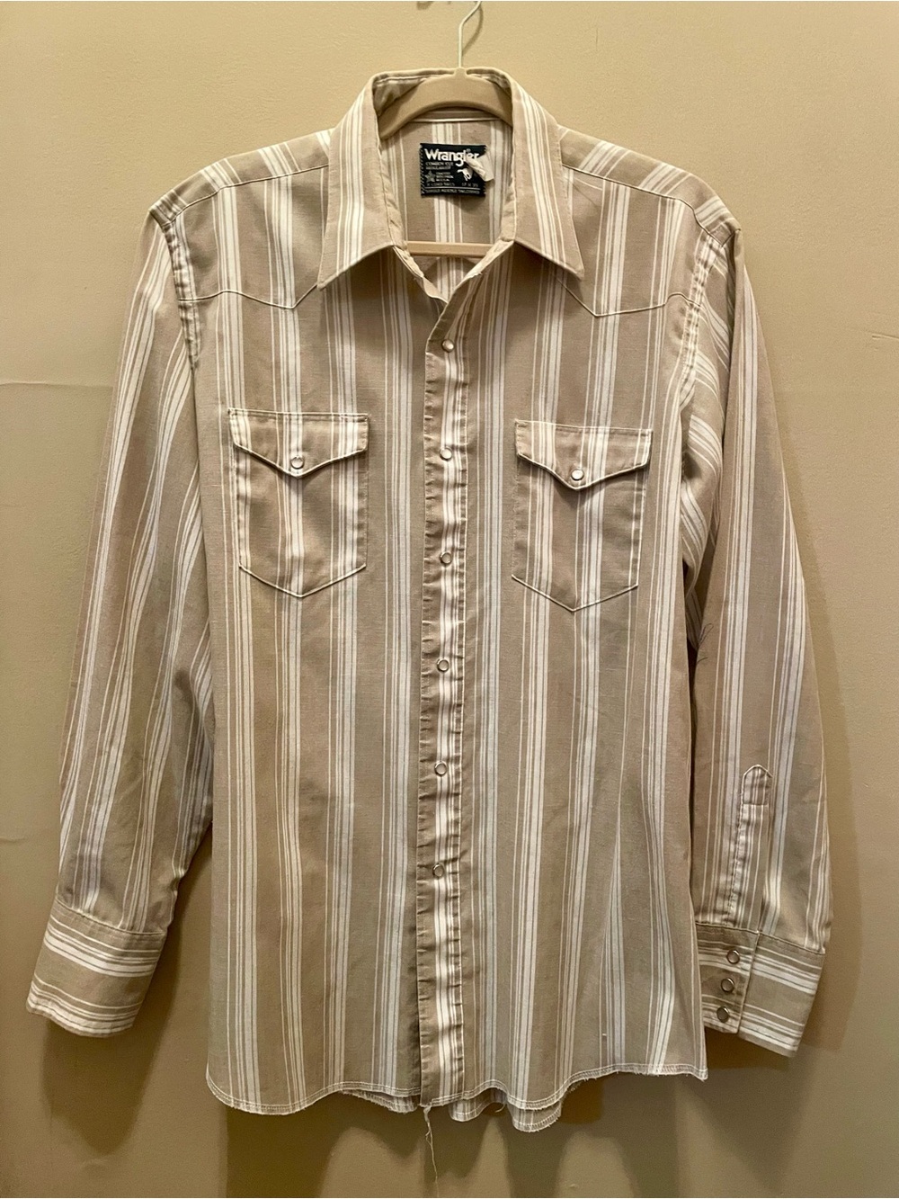 Vintage Wrangler Cowboy Cut Plaid Pearl Snap Western Shirt USA Made 17x35 XL